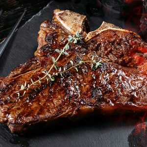 Juice raw meat with spices